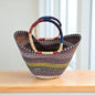 Multicolor Bolga Market Basket – Handwoven Ghana Straw Tote Bag